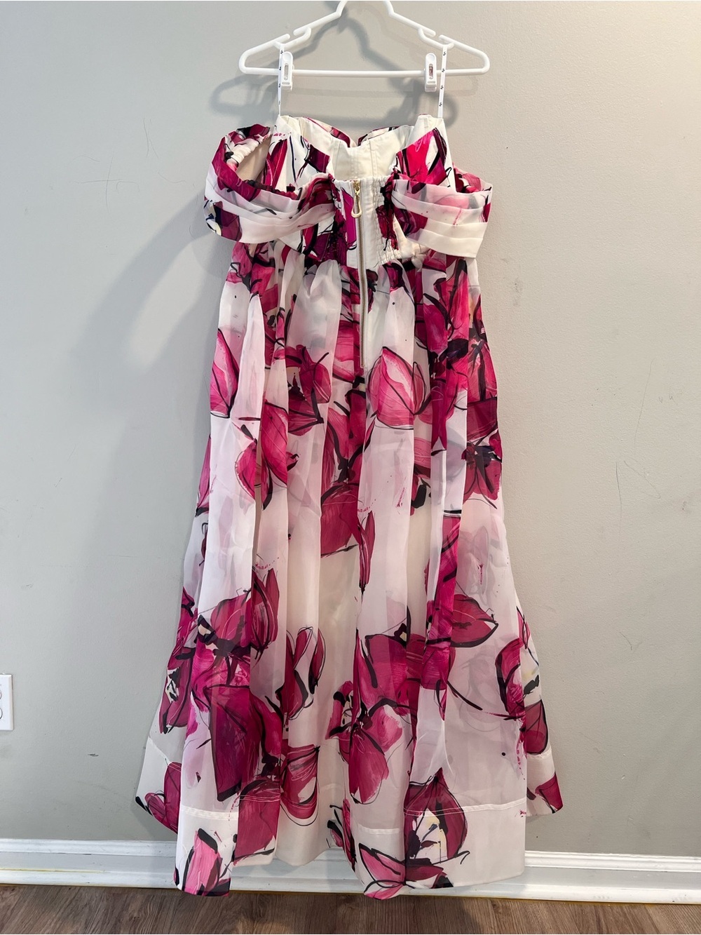 NWT Aje Cordelia Corsetted Maxi Dress In Falling Florals Pink Size 12 - Picture 6 of 11
